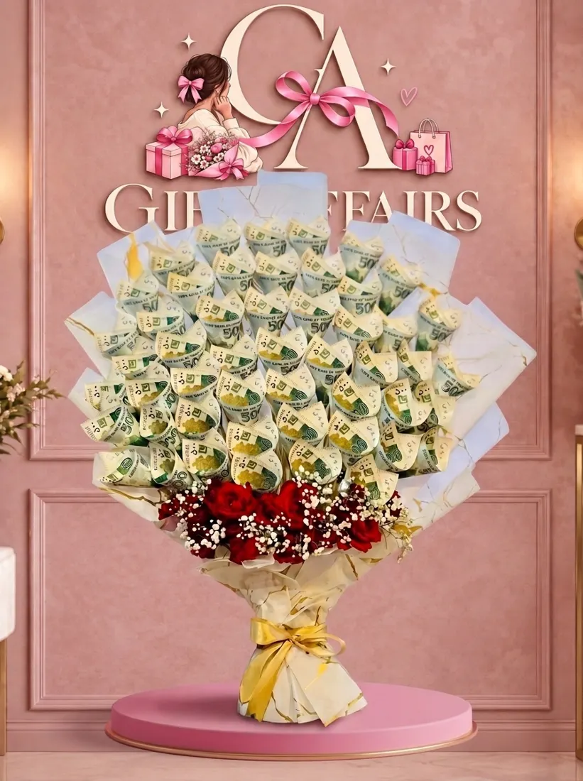 Ivory Banknote-Style Bouquet image 1