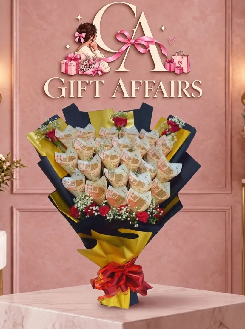 Yellow Wrap Banknote-Style Bouquet image 1