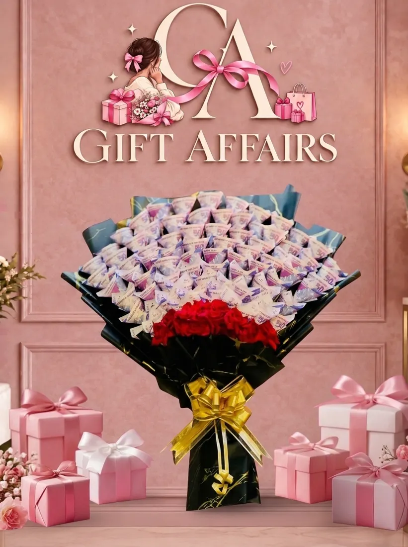 Two-Tone Banknote-Style & Rose Bouquet image 1