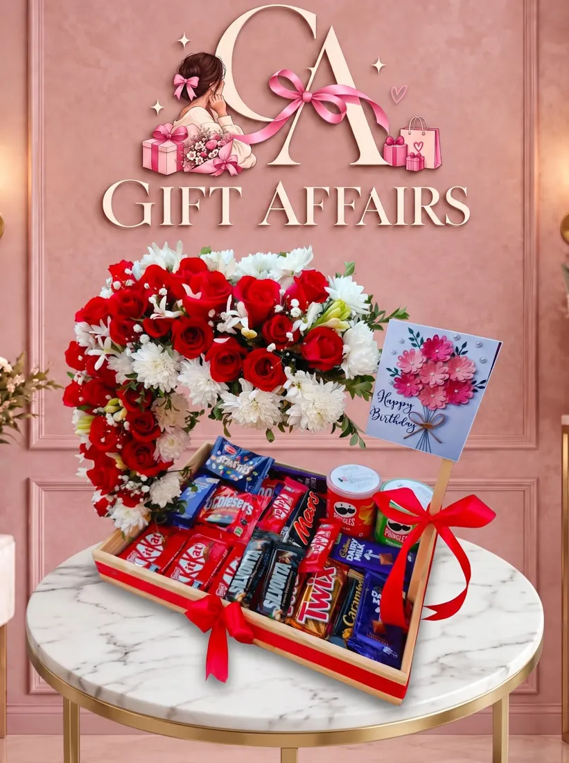 Rose & Chocolate Gift Arrangement image 1