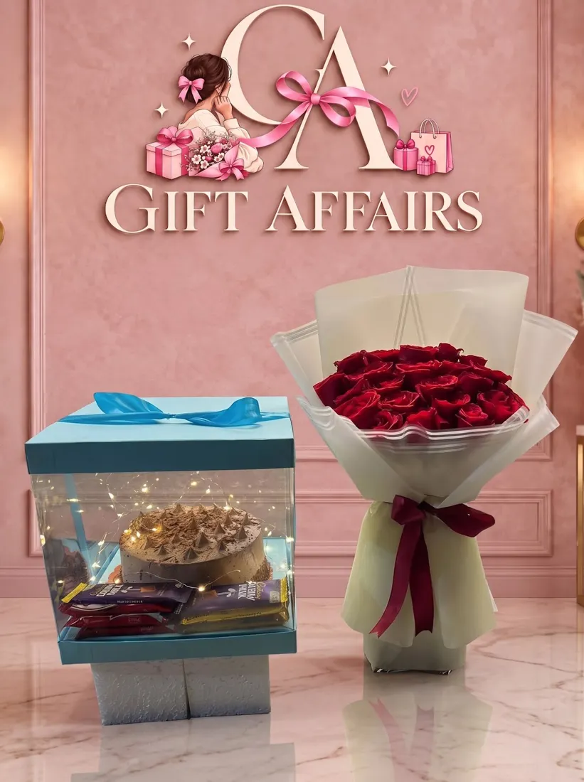 Rose Bouquet & Gift Box Set image 1