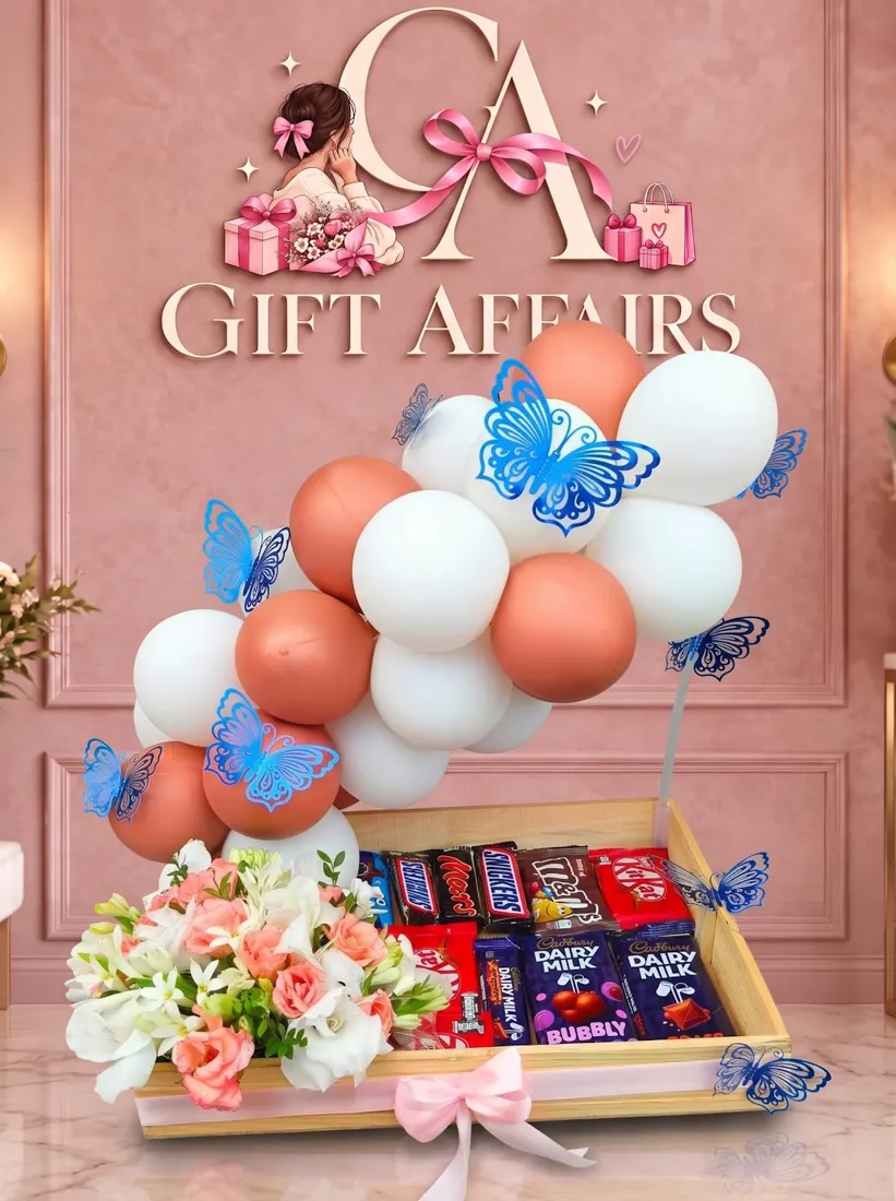 Blue Balloon Gift Display image 1