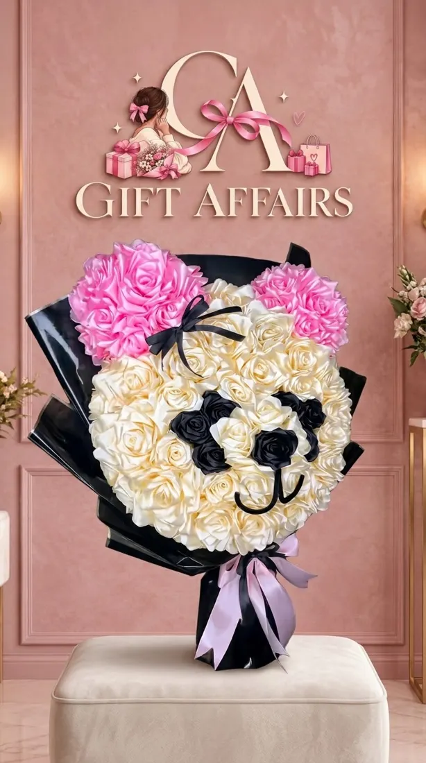 Panda Ribbon Bloom Bouquet image 1