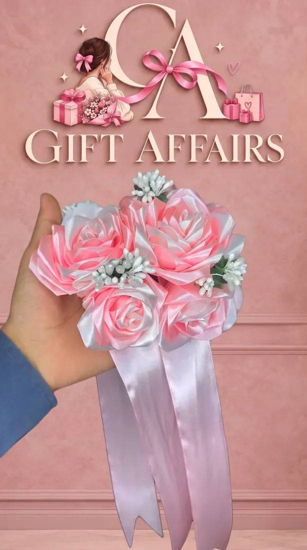 Blush Mini Ribbon Bouquet image 1