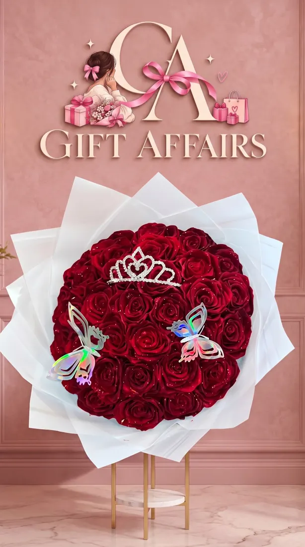 Tiara Red Rose Bouquet image 1