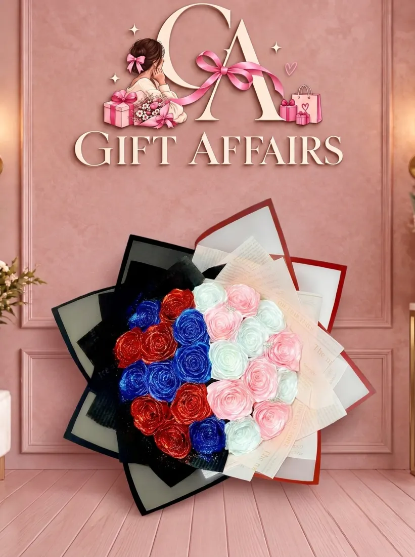 Multicolor Ribbon Flower Bouquet image 1