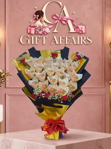 Yellow Wrap Banknote-Style Bouquet