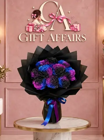 Blue & Purple Ribbon Bouquet